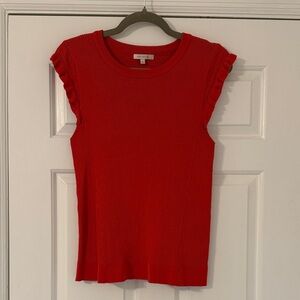 Skies Are Blue Scarlet Ruffle Sleeve Top